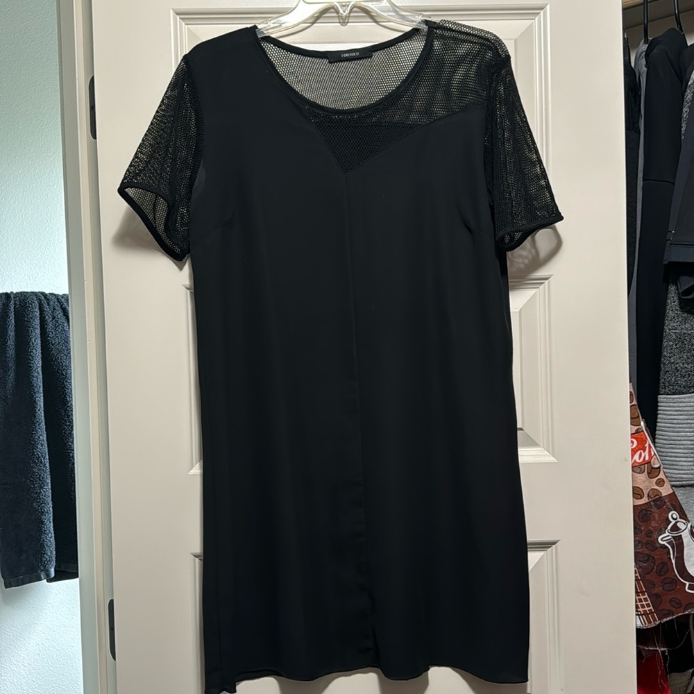 Fishnet dress asymmetrical